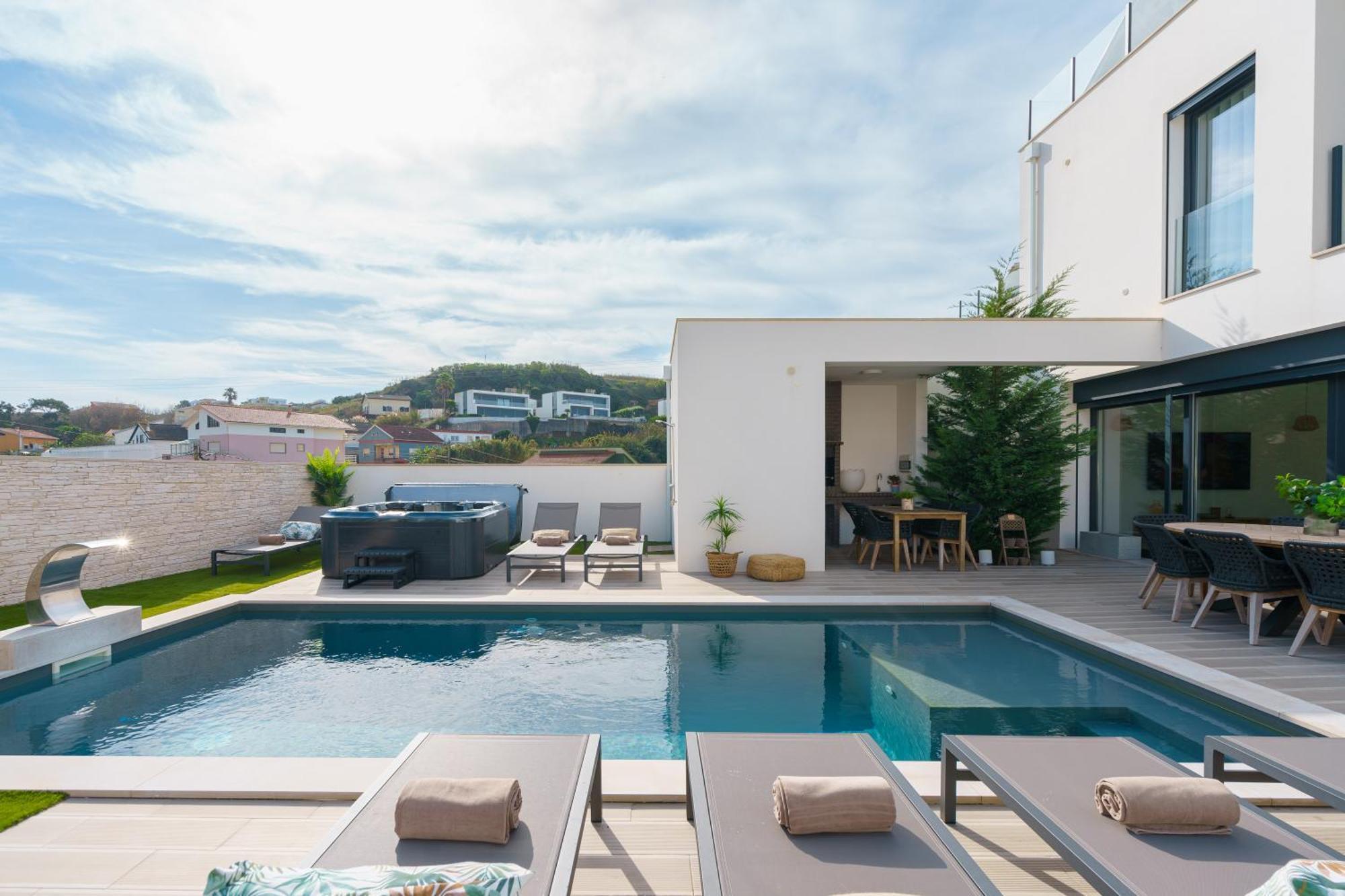Paradise Villa, Luxury Villa Near The Beach Ribamar  Bagian luar foto